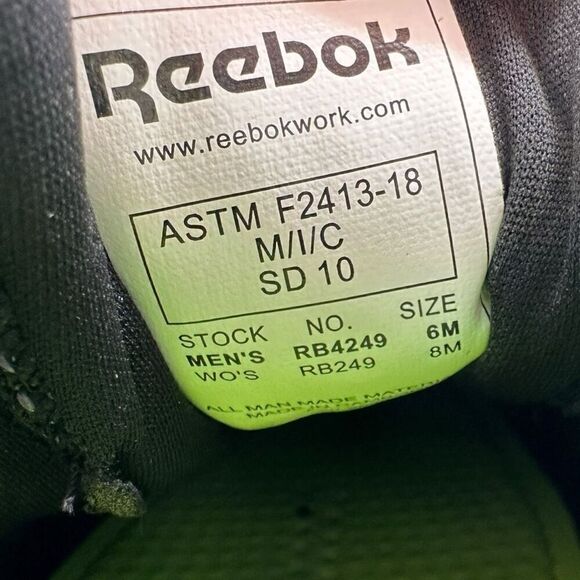 Reebok Print Work Utility shoes RB249 Composite Toe black/white womens size 8 EU - Picture 11 of 11